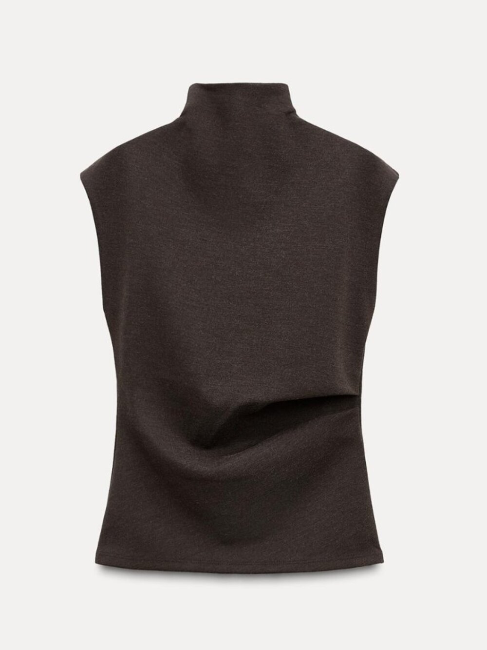 Zara SIDE DRAPED SOFT INTERLOCK TOP